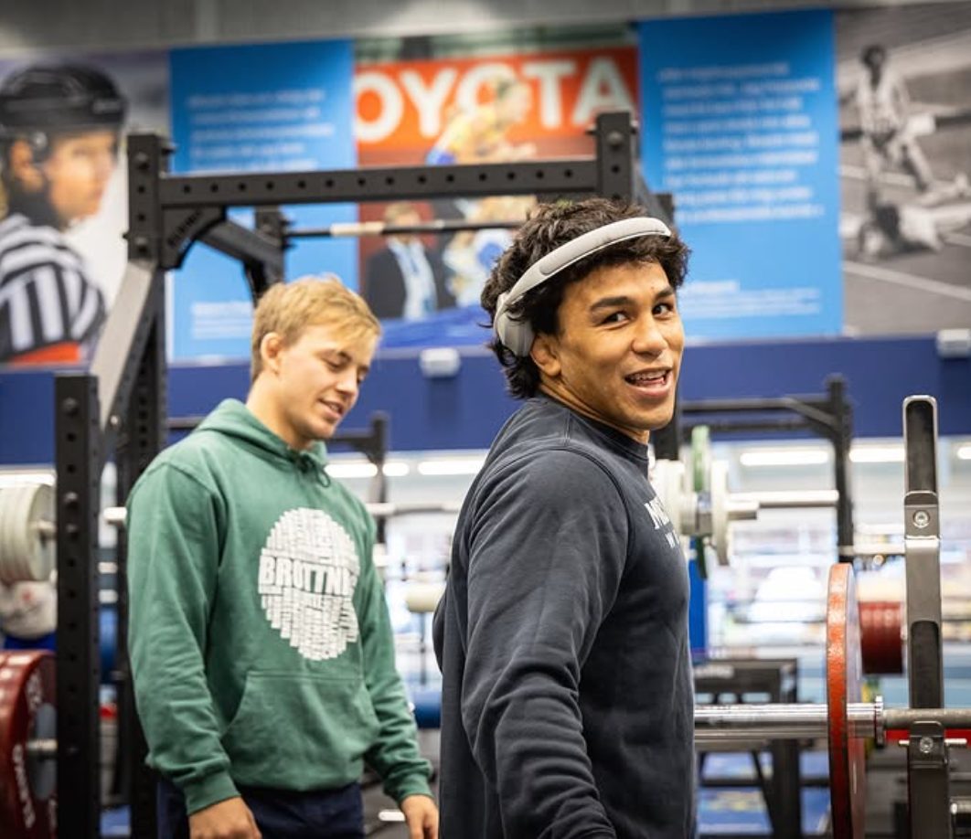 Peyton Omania with training partners after a stadium workout