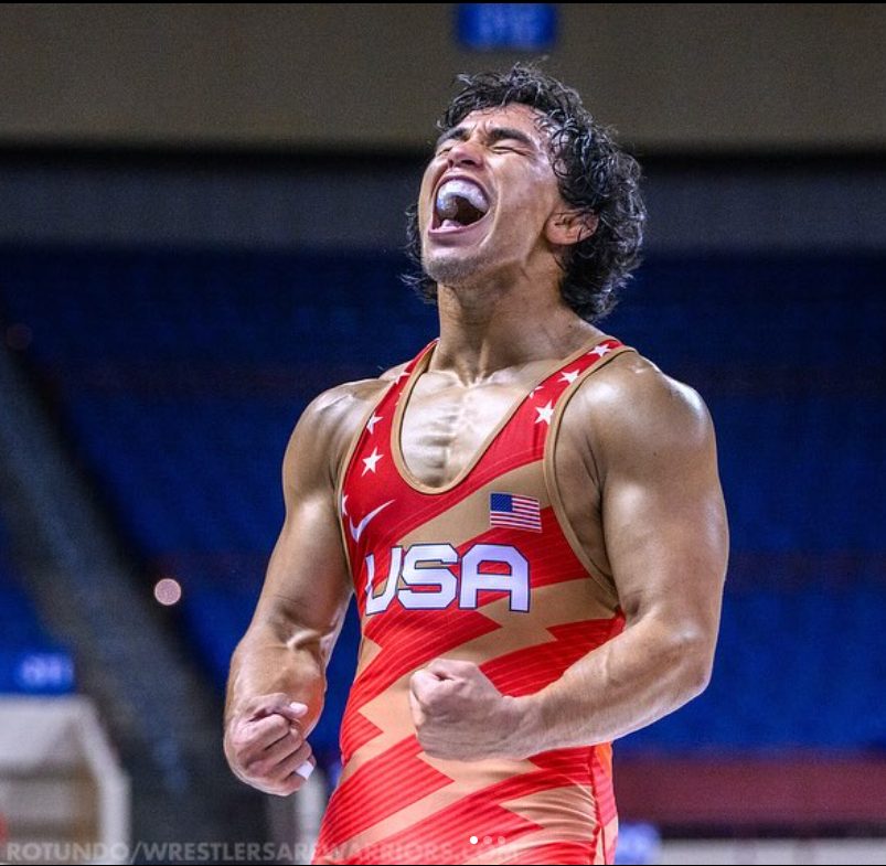 Peyton Omania shouting in celebration after a Team USA win
